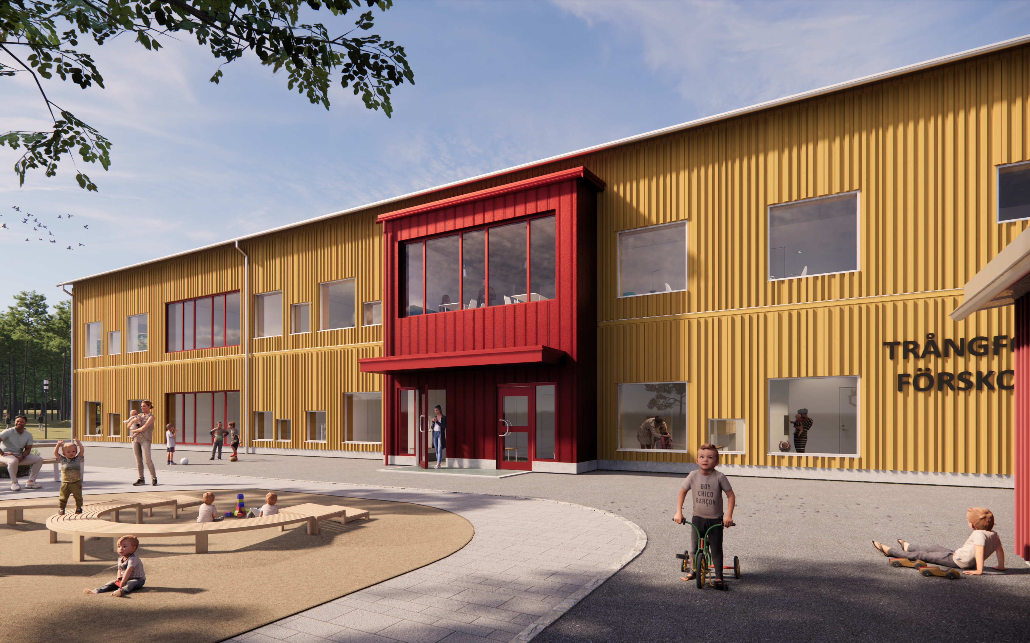 Första spadtaget taget på Trångfors förskola!